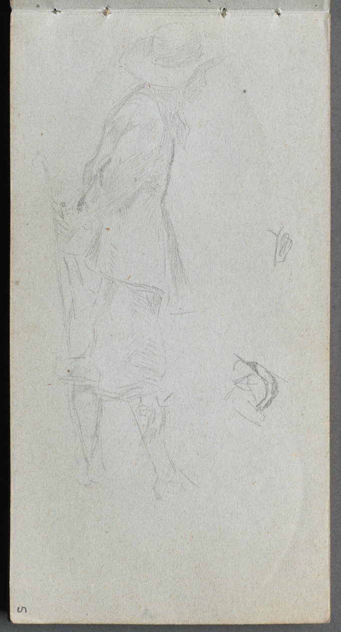 Skissebok, side 05: Figurstudie. av Ernest Meissonier