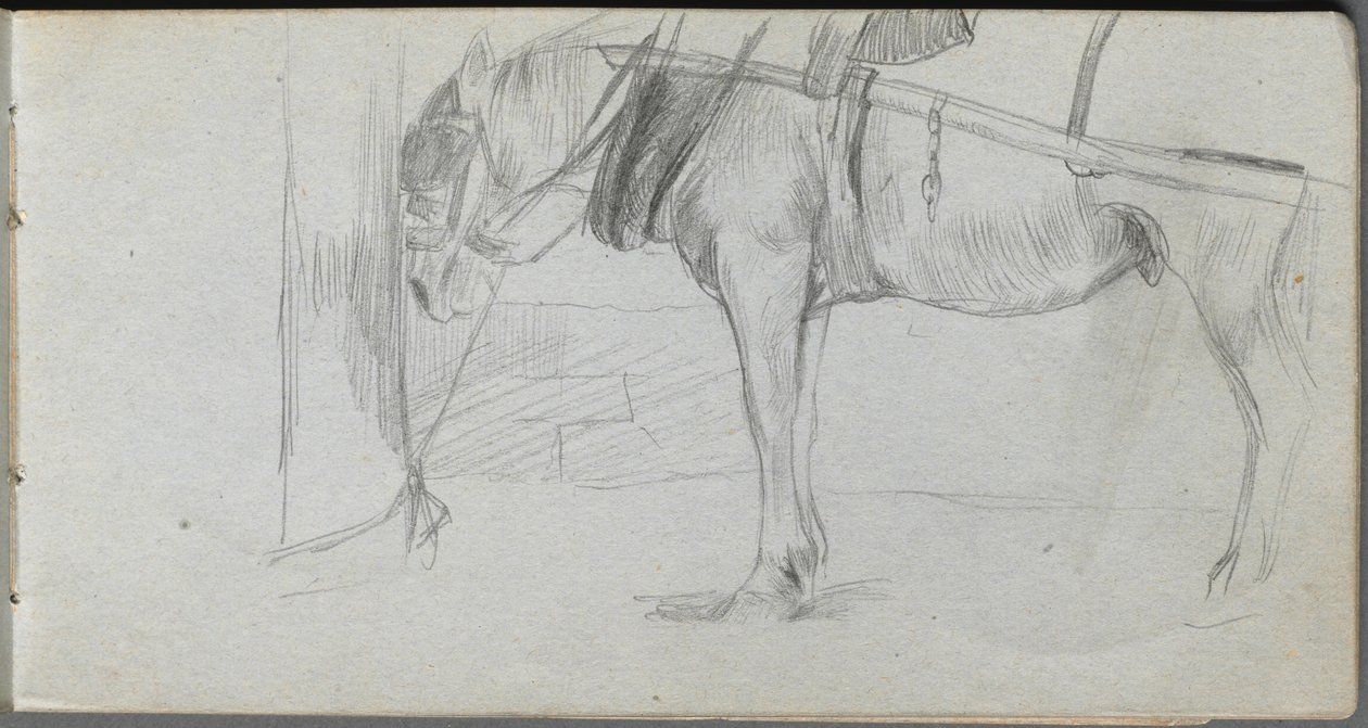 Skissebok, side 06: Studie av en hest av Ernest Meissonier