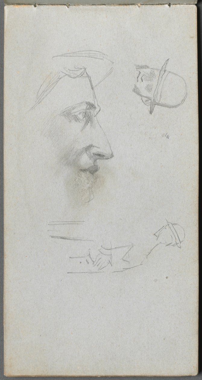 Skissebok, side 14: Figurer av Ernest Meissonier