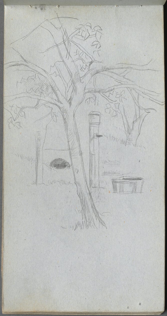 Skissebok, side 36: Trestudie. av Jean Louis Ernest Meissonier