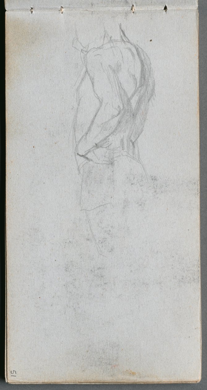 Skissebok, side 51: Figurstudie. av Jean Louis Ernest Meissonier