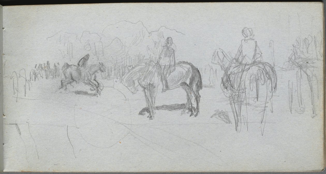 Skissebok, side 52: Figurstudie av Ernest Meissonier