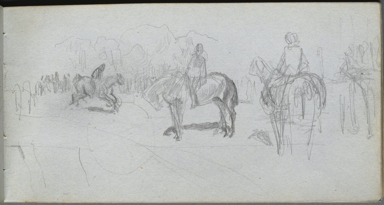 Skissebok, side 52: Figurstudie . av Jean Louis Ernest Meissonier
