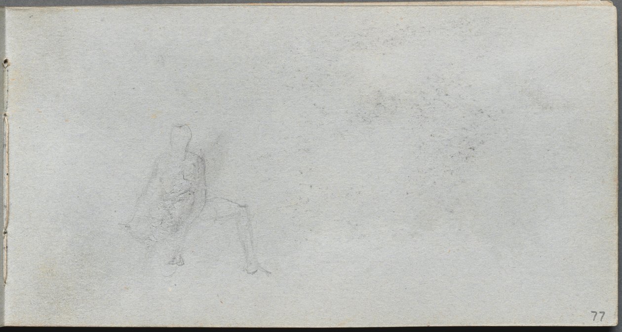 Skissebok, side 77: Figurstudie. av Jean Louis Ernest Meissonier
