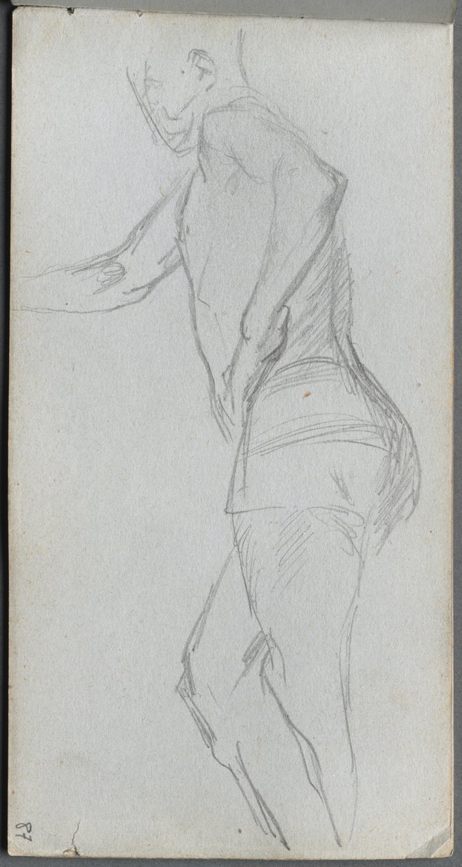 Skissebok, side 87: Figurstudie av Ernest Meissonier
