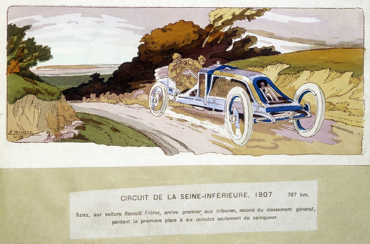 Circuit de la Seine-Inèrieure, Szisz med bil Renault Frères, kom først på tribunen, nummer to i den generelle klassifiseringen, og mistet 1. plass kun seks minutter fra vinneren av Ernest Montaut