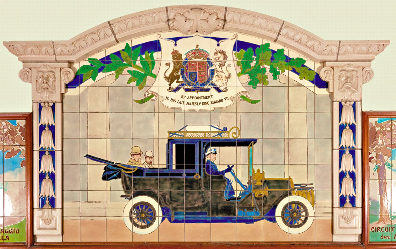 Kong Edward VII og prinsen av Wales i en Sedanca de Ville-bil (keramikk) av Ernest Montaut