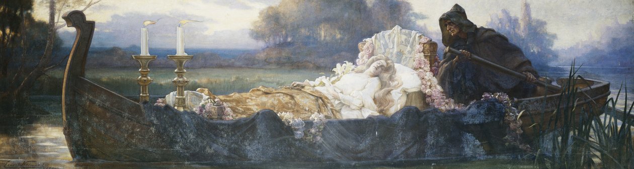 Design for en frise: "The Dead, Oar"d by the Dumb, Went Upward with the Flood", av Ernest Normand