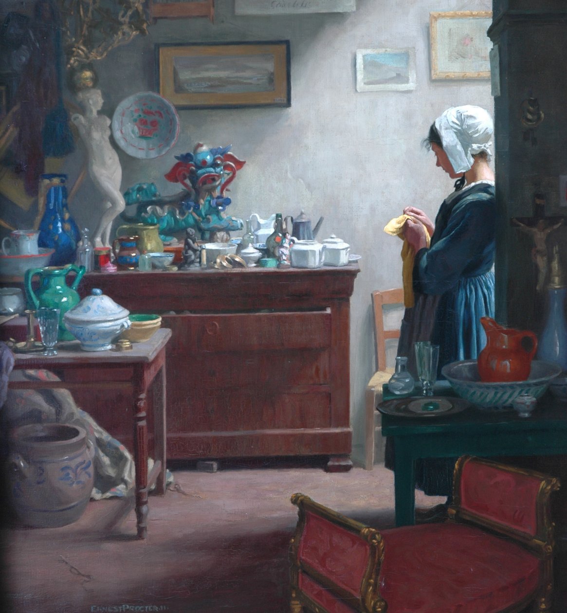 En antikvitetsbutikk i Brittany, 1911 av Ernest Procter