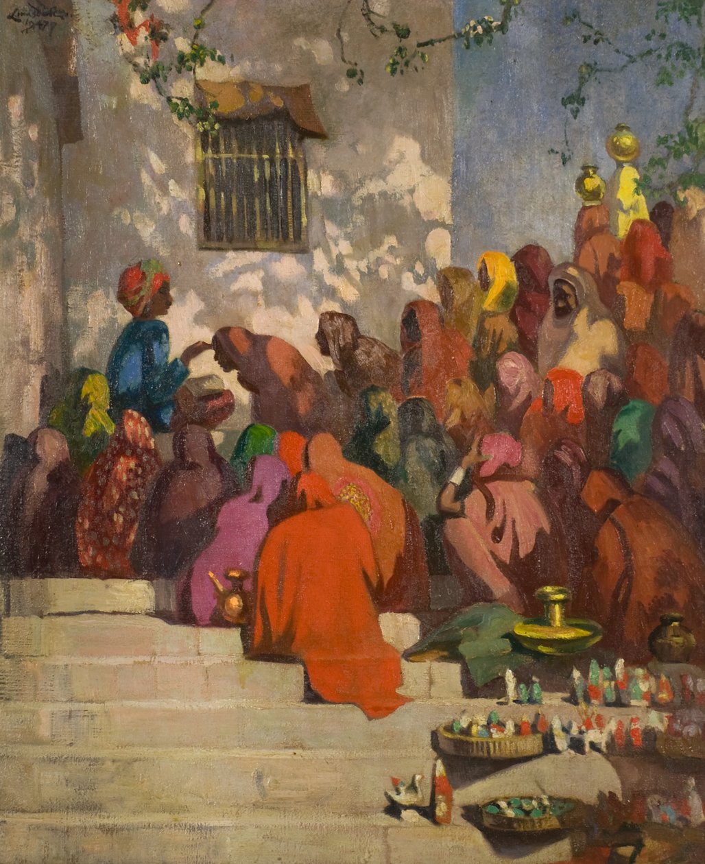 Ganges (eller Hindus and the Pandit), ca. 1922 (olje på lerret) av Ernest Stephen Lumsden