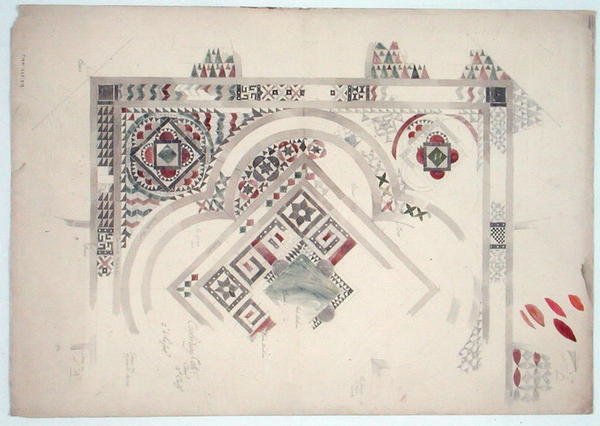 En studie av en del av gulvet ved Canterbury Cathedral av Ernest William Gimson