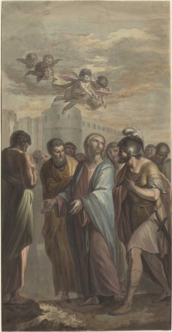 Kristus med apostler og en romersk soldat av Ernest Zacharias Platner
