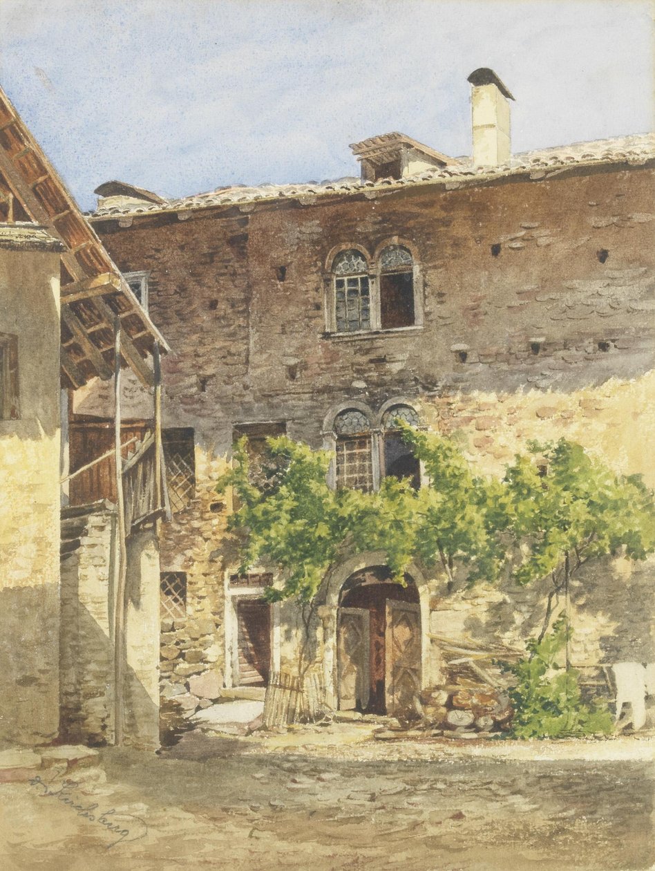 Italiensk gårdsplass av Ernestine von Kirchsberg