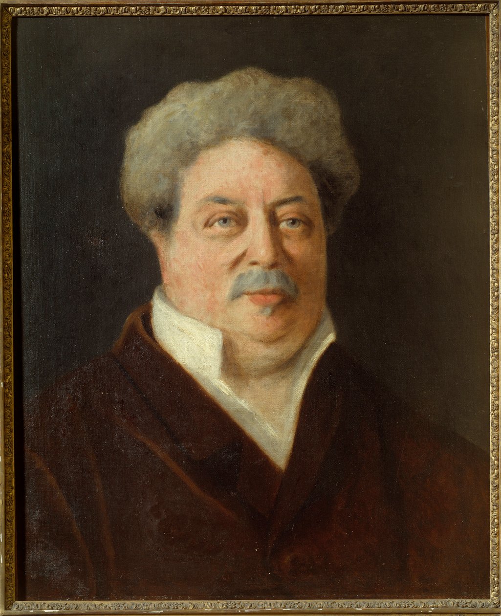 Portrett av Alexandre Dumas Pere (1802-1870) Maleri av Ernestine Philippain (1800-tallet) 1860 Villers Cotterets. Alexandre Dumas museum av Ernestine Philippain