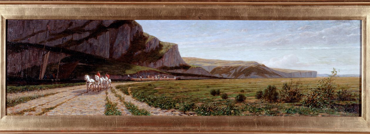 Krysser Crinan Canal, Skottland Maleri av Ernesto Bertea (1836-1904) av Ernesto Bertea