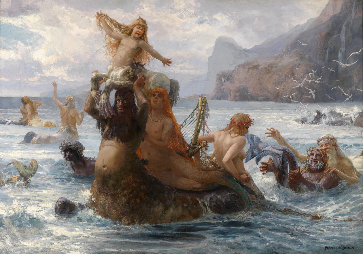 Havfruer og centaurer tar et bad av Ernst Albert Fischer Cörlin