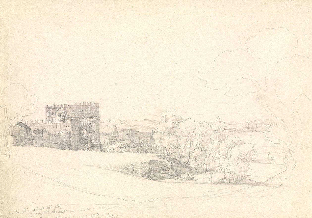 Via Appia Antica med graven til Cecilia Metella av Ernst Fries