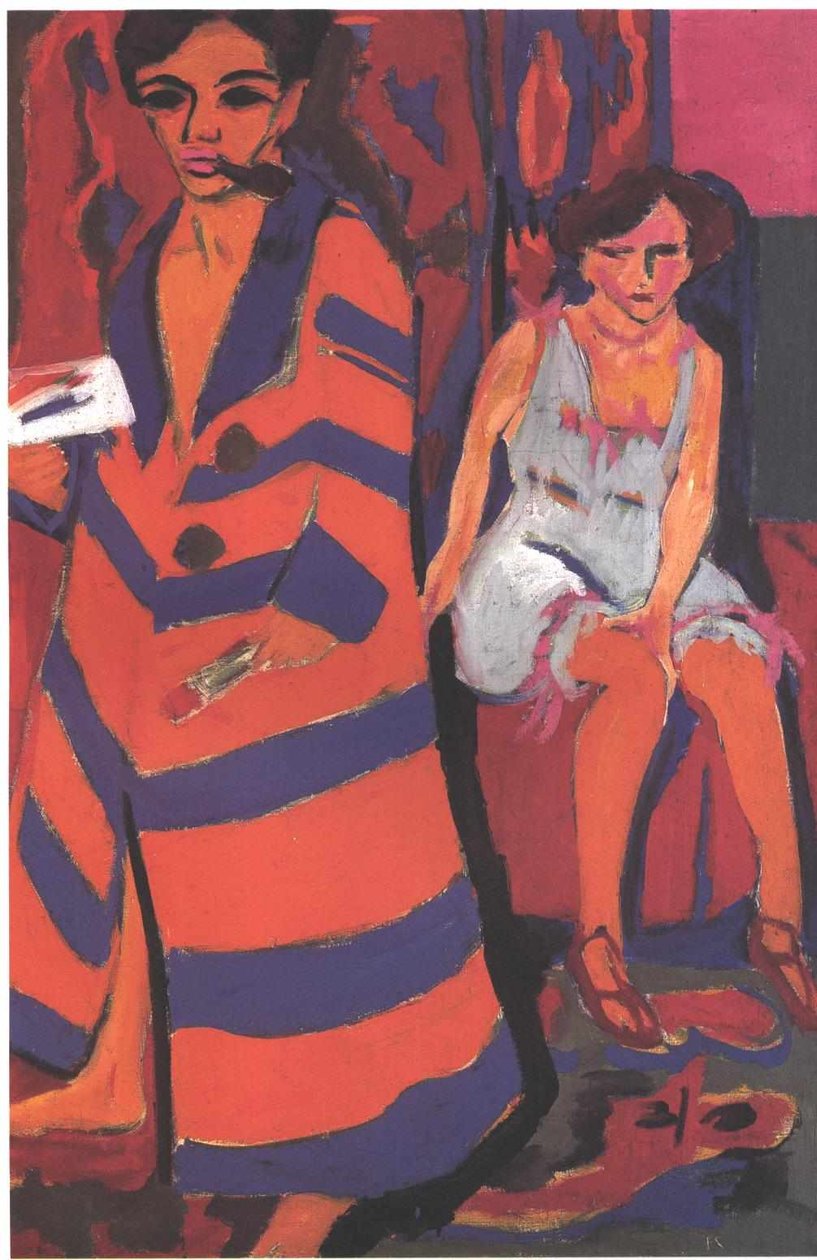 Selvportrett med modell engelsk: Selvportrett med modell av Ernst Ludwig Kirchner