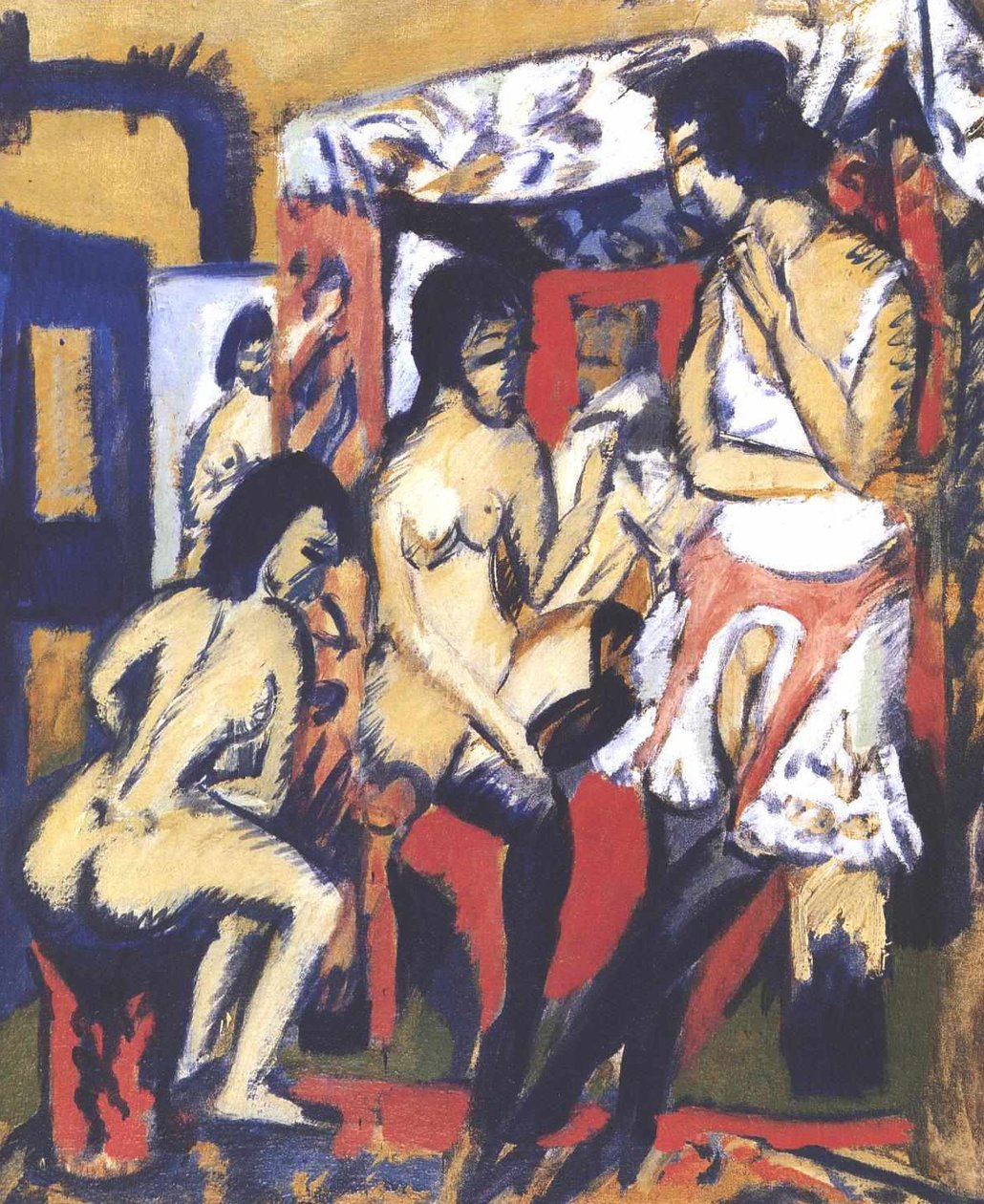 Naken i studio av Ernst Ludwig Kirchner
