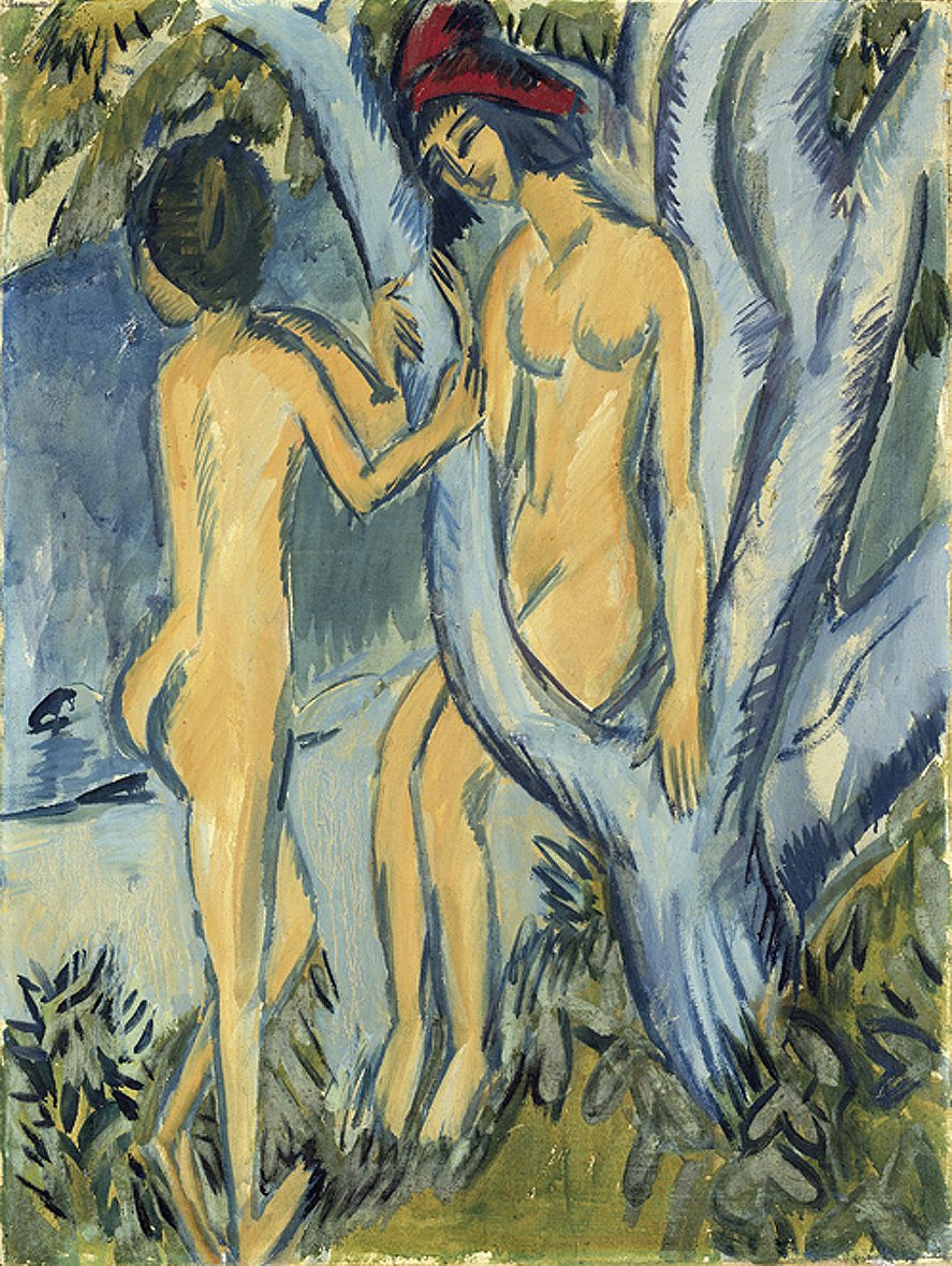 Nakenbilder på et tre av Ernst Ludwig Kirchner