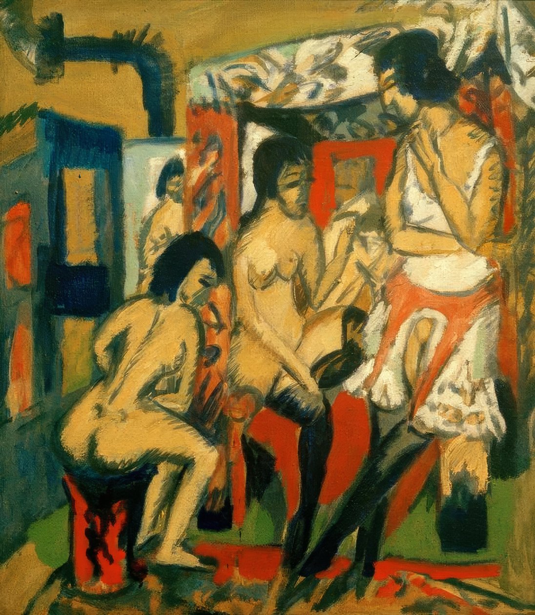 Nakenbilder i studio av Ernst Ludwig Kirchner
