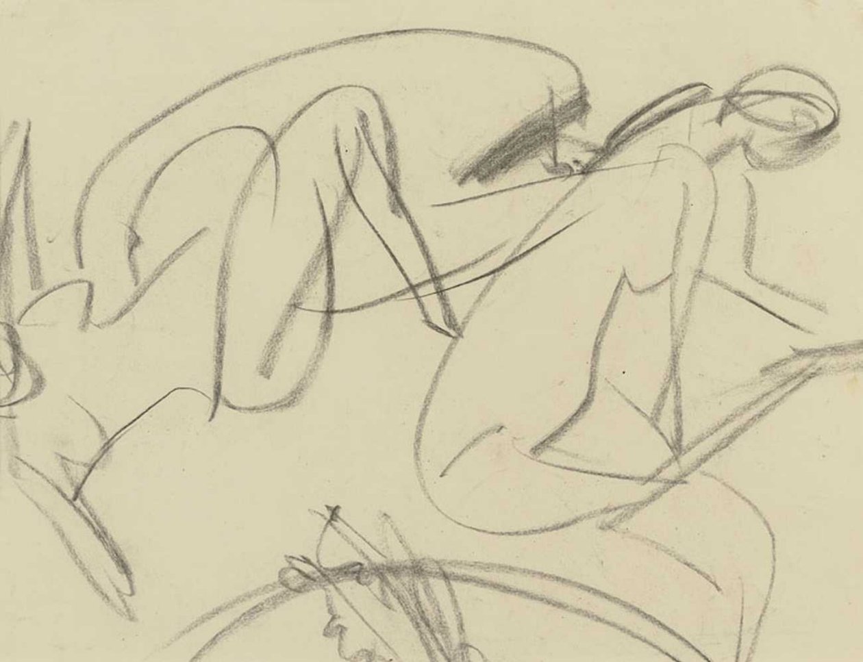 Alpinbønder på baksiden av badegjester av Ernst Ludwig Kirchner
