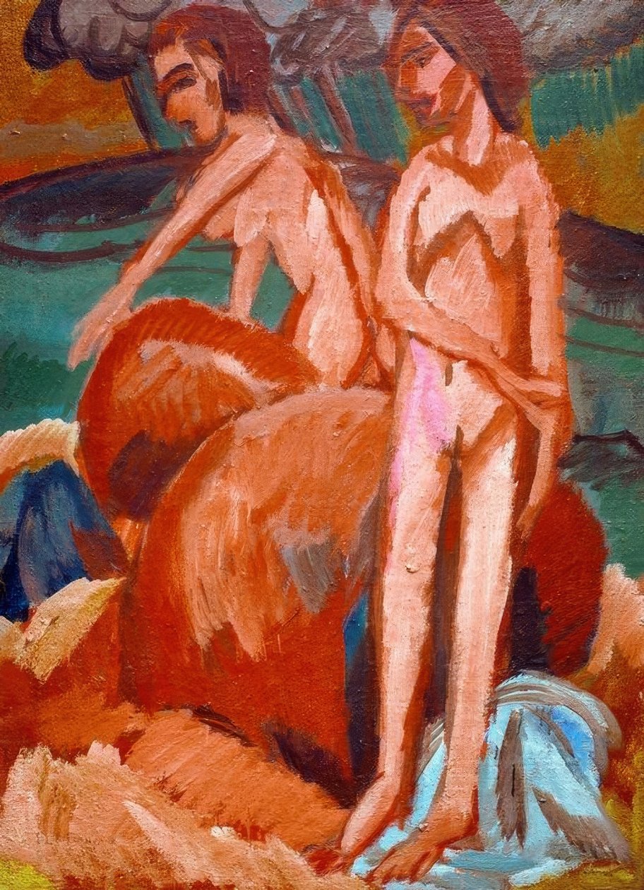 Badende ved sjøen av Ernst Ludwig Kirchner