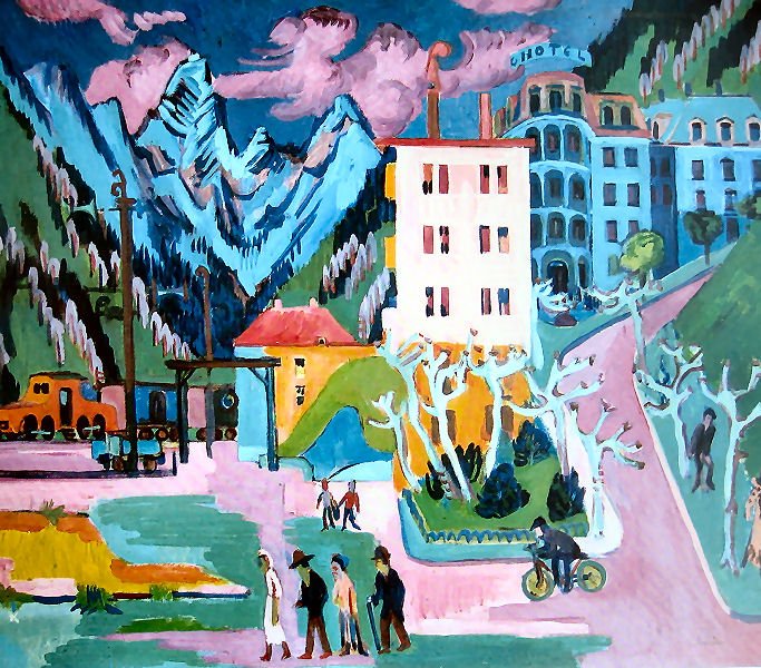 Davos jernbanestasjon av Ernst Ludwig Kirchner