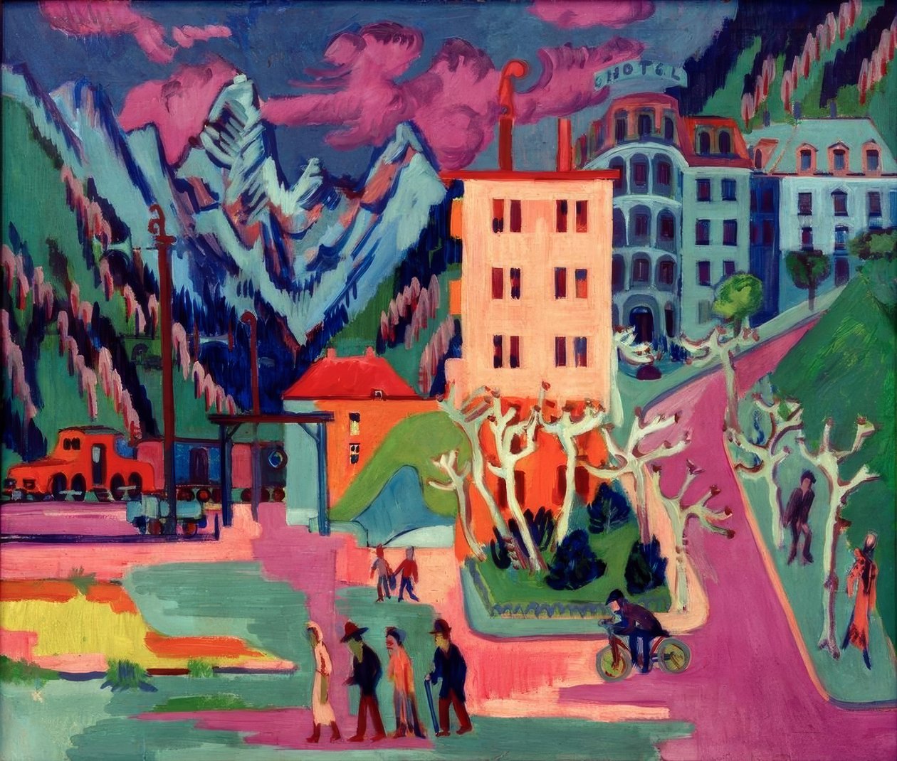 Davos jernbanestasjon av Ernst Ludwig Kirchner