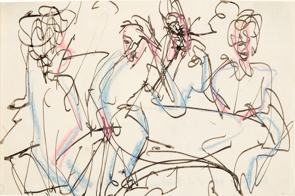 Bordell scene av Ernst Ludwig Kirchner