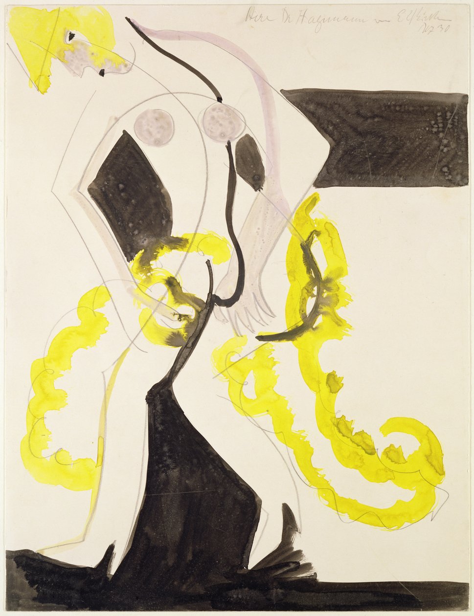 Danser med gult sjal av Ernst Ludwig Kirchner