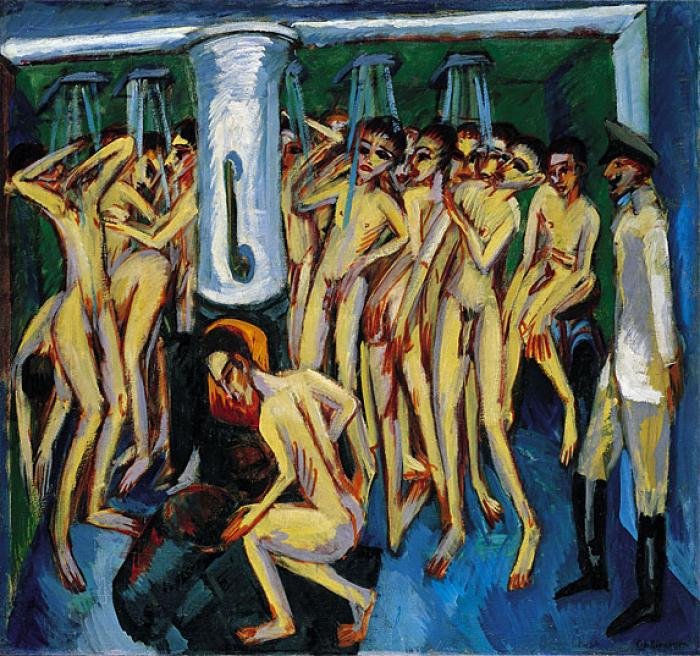Soldatene bader av Ernst Ludwig Kirchner