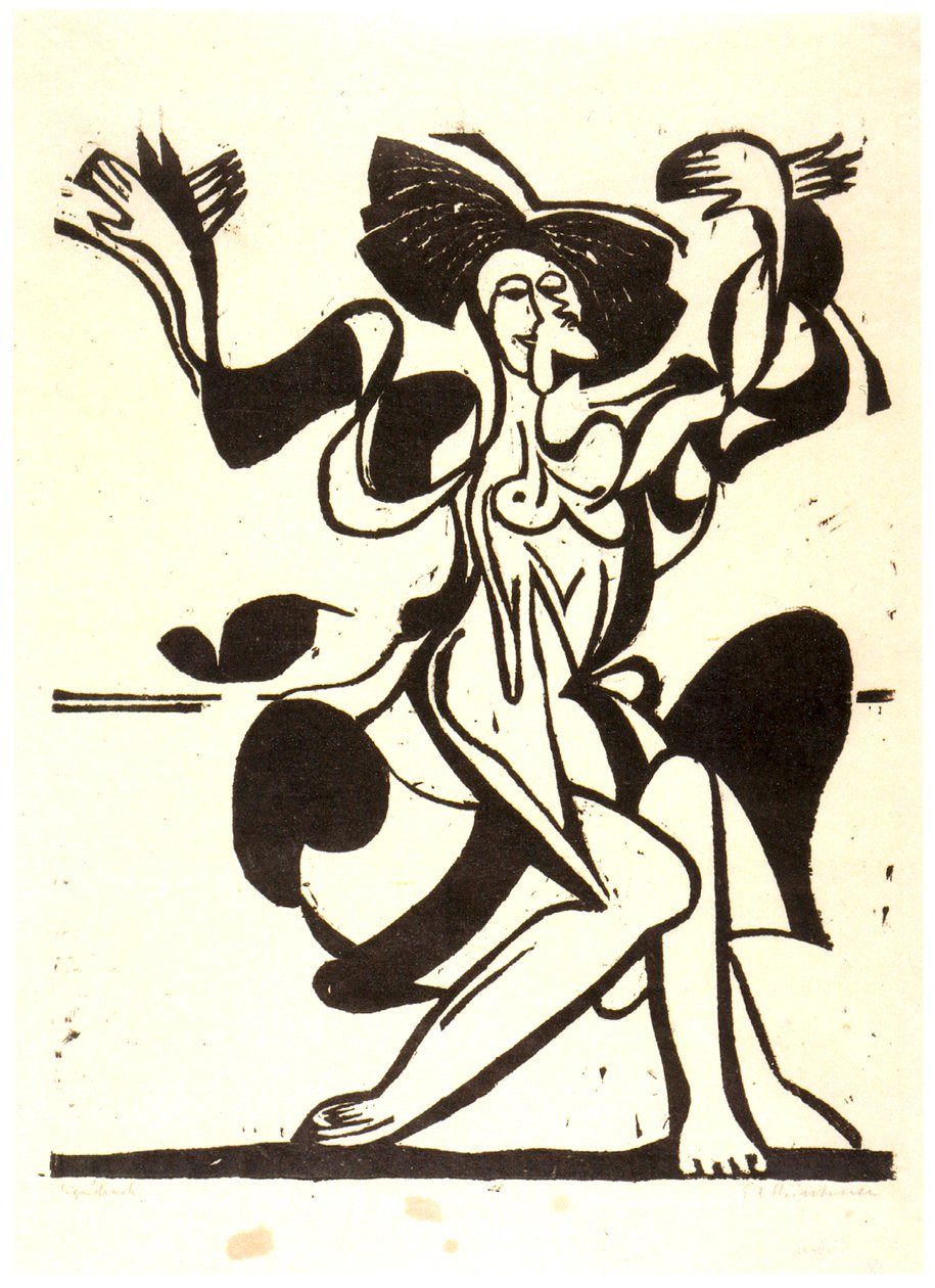 Den dansende Mary Wigman av Ernst Ludwig Kirchner