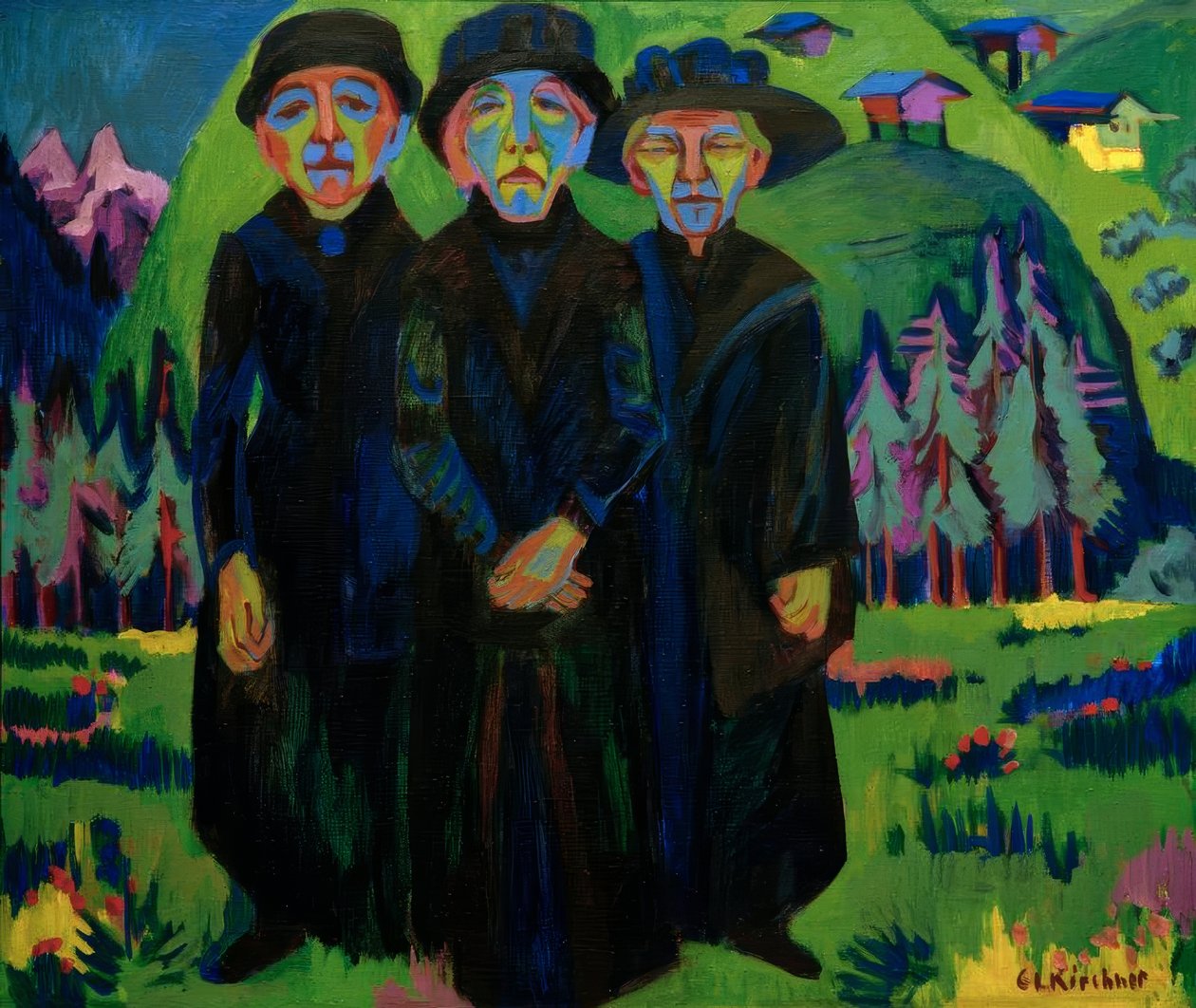 De tre gamle kvinnene av Ernst Ludwig Kirchner