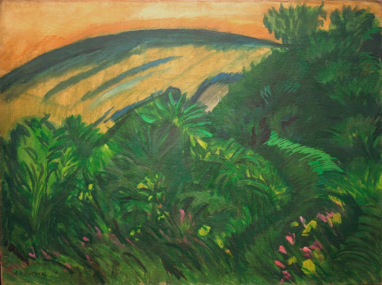 Sanddyner og hav av Ernst Ludwig Kirchner