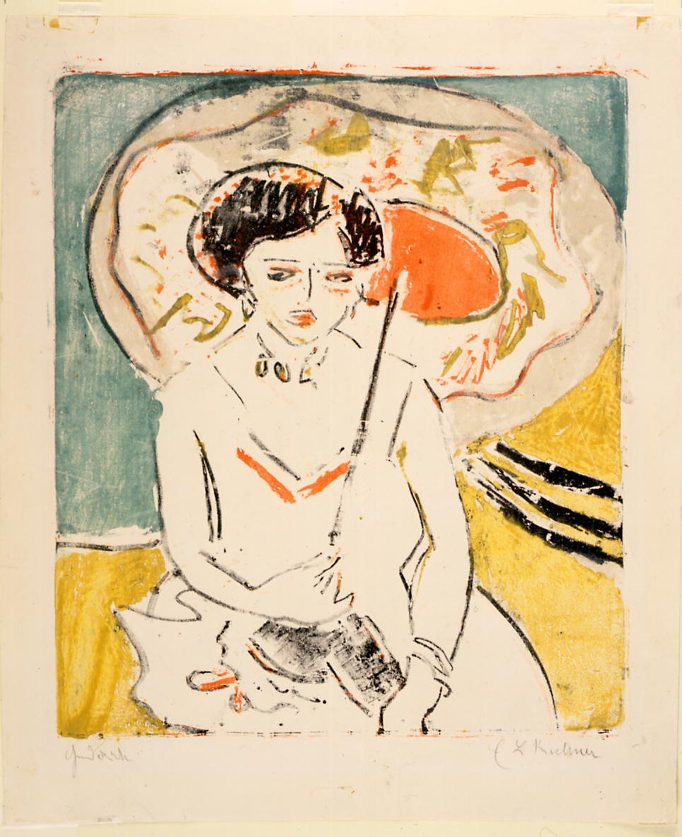 Dodo med en japansk paraply av Ernst Ludwig Kirchner