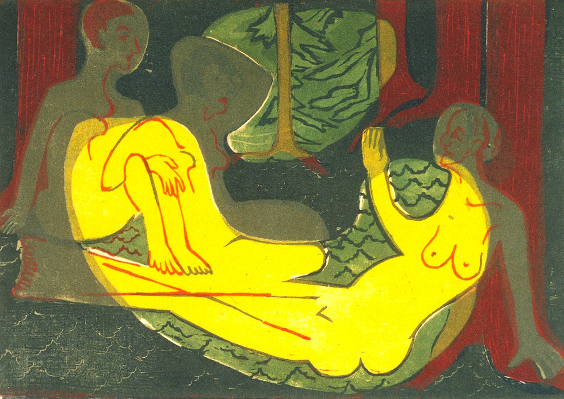 Tre akter i skogen av Ernst Ludwig Kirchner