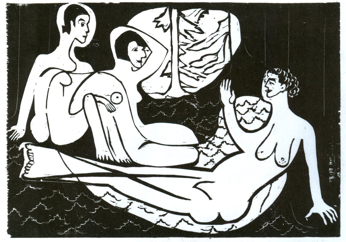 Tre akter i skogen av Ernst Ludwig Kirchner