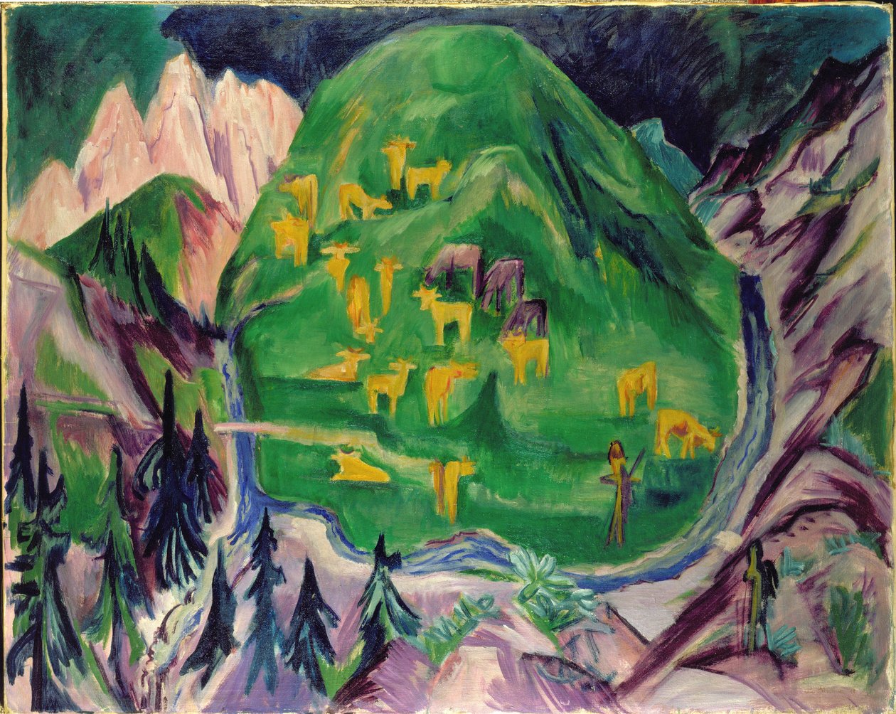 Husdyrfelt, 1918 av Ernst Ludwig Kirchner