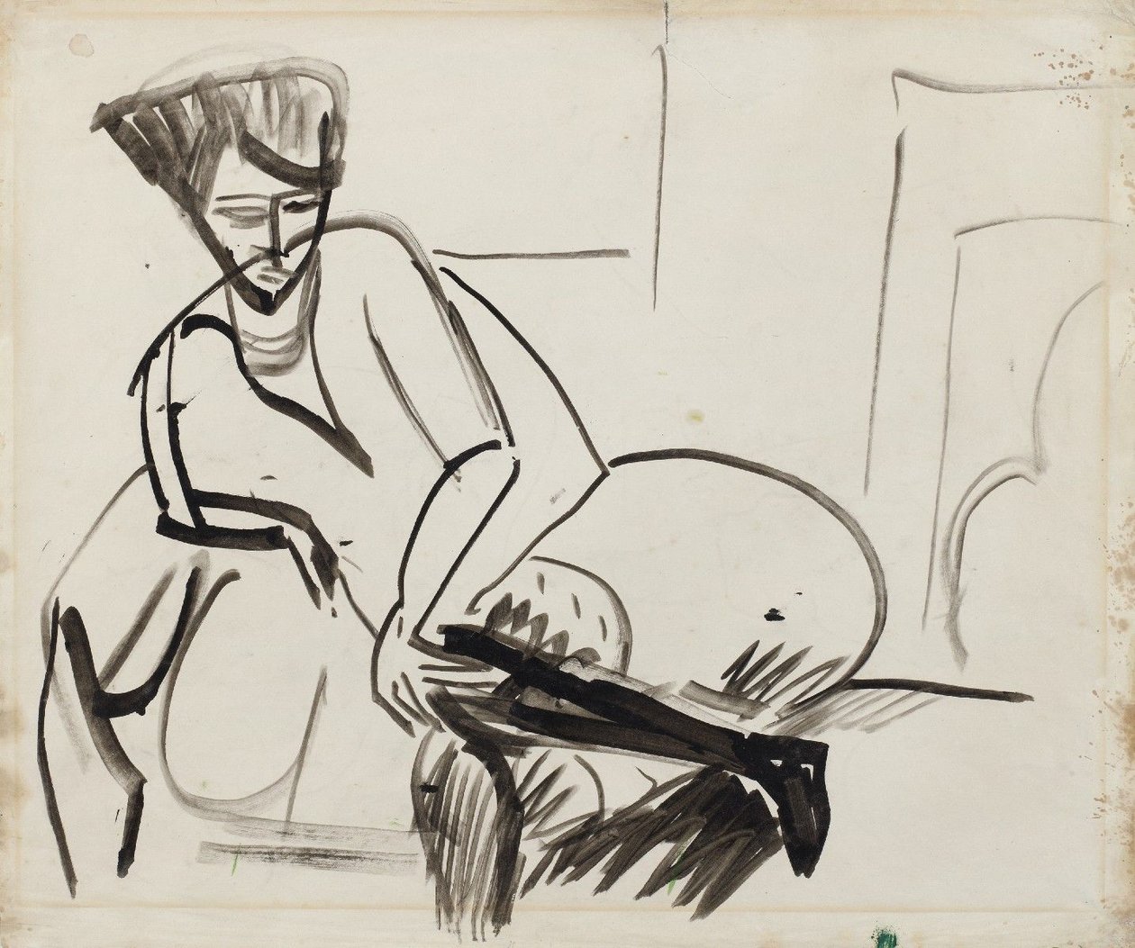 Kvinne på sofaen av Ernst Ludwig Kirchner
