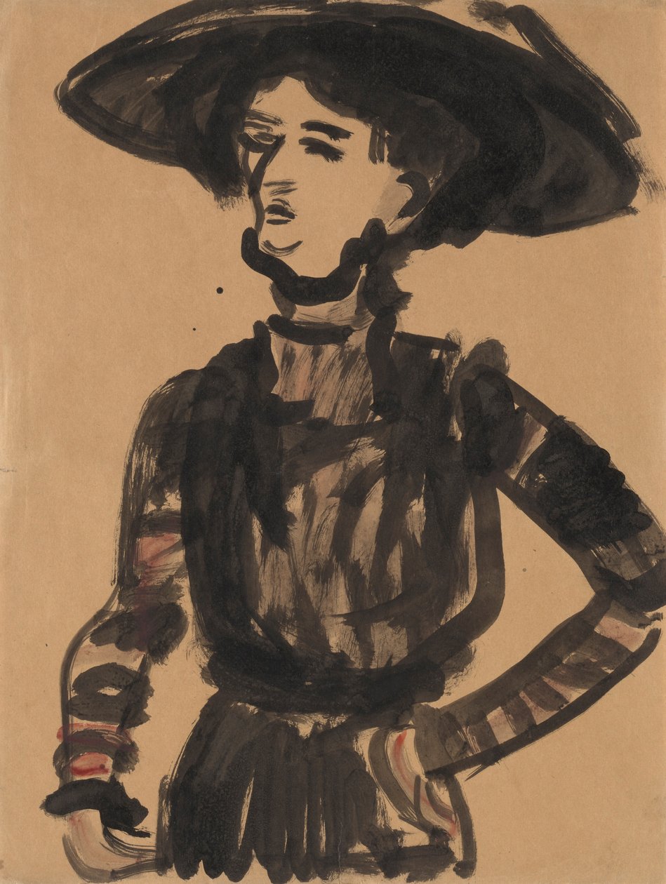 GUGG Kvinne med svart hatt av Ernst Ludwig Kirchner