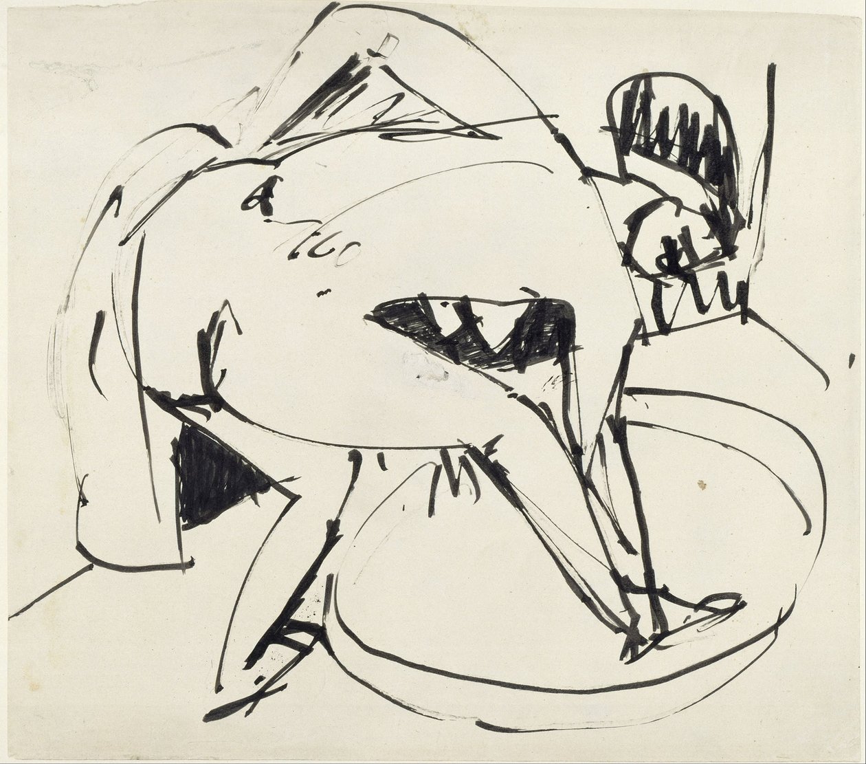 Jente i badekar av Ernst Ludwig Kirchner