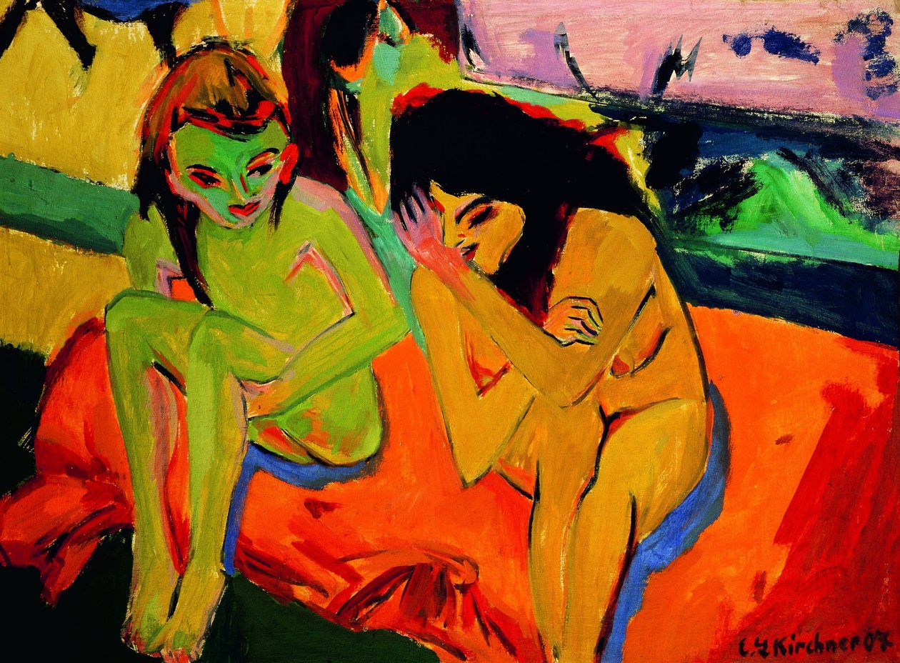 Nakne jenter snakker av Ernst Ludwig Kirchner