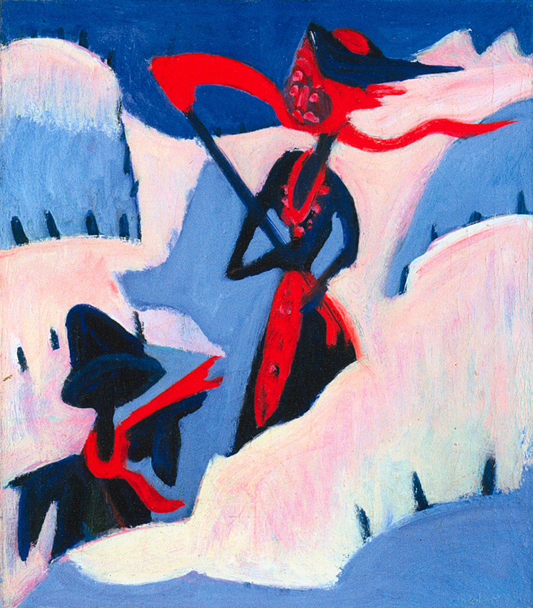 Heks og fugleskremsel i snøen av Ernst Ludwig Kirchner
