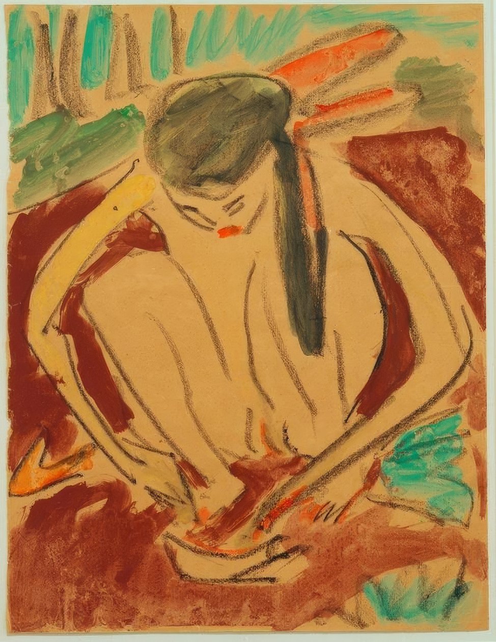 Hukende jente av Ernst Ludwig Kirchner