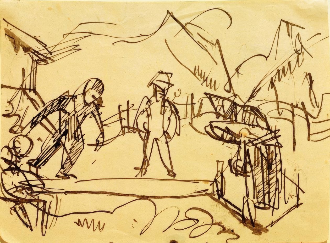 Bowlinghall på Stafelalp av Ernst Ludwig Kirchner