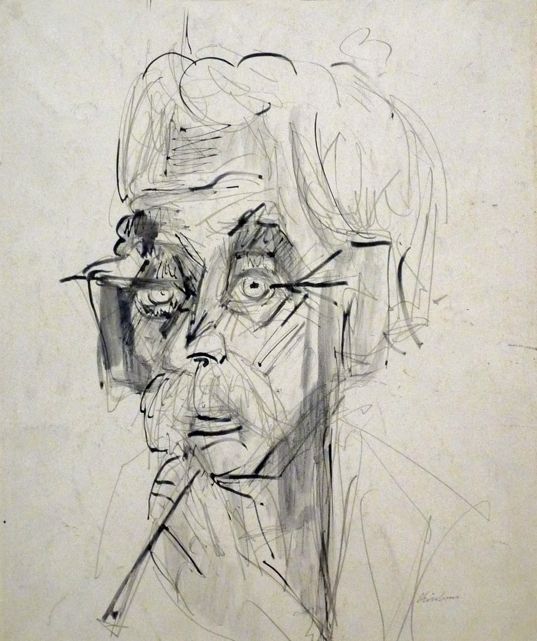 Hodet til en gammel bonde av Ernst Ludwig Kirchner