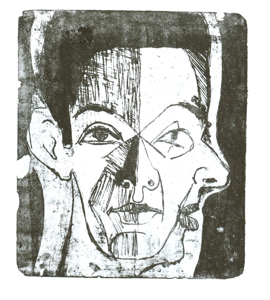 Hodestudie av Ernst Ludwig Kirchner