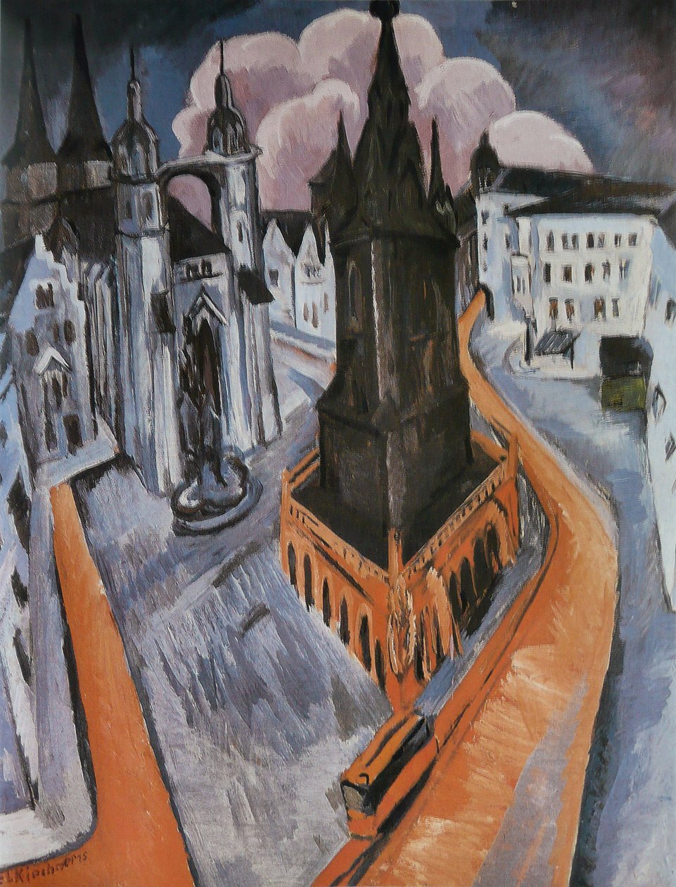 Det røde tårnet av Ernst Ludwig Kirchner