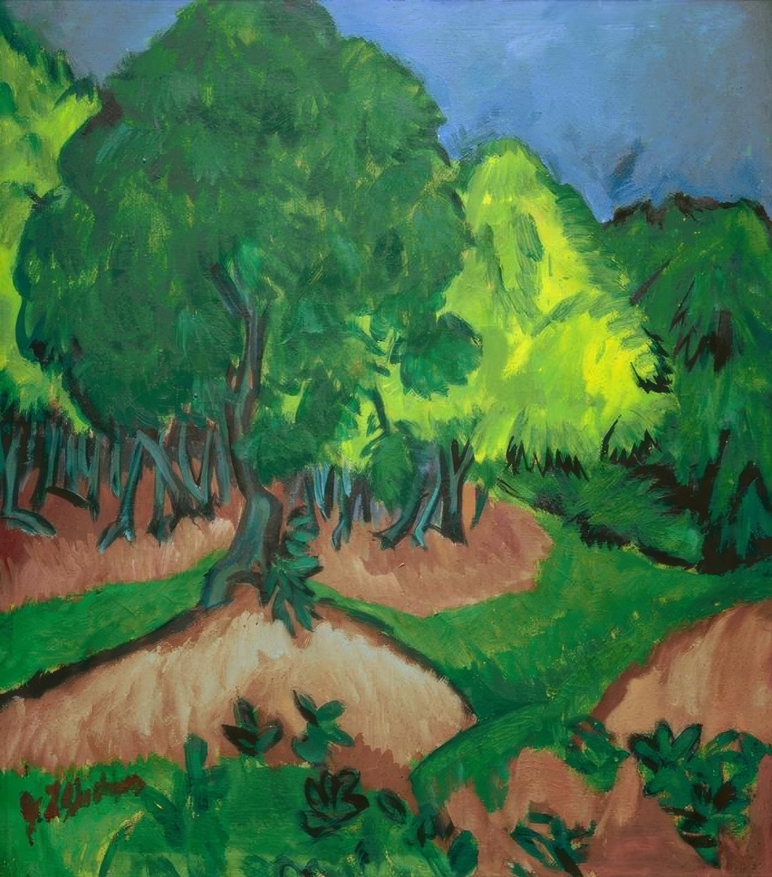 Landskap med et kastanjetre av Ernst Ludwig Kirchner